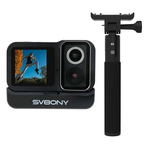 SVBONY SVGo Action Camera Dual Lens HD 4K 30fps IPX8 Waterproof with Camera Grip