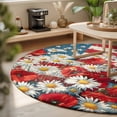 thumbnail image 3 of Round Area Rugs 6Ft, Indenpendence Day Non-Slip Washable Circle Rugs Carpet, 4th of July Red Blue American Flag Indoor Outdoor Rug Floor Mats Throw Runner for Bedroom Living Room Bathroom, 3 of 8