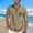 Khaki, variant on SYMOID Big & Tall Men's Wrinkle-Free 3/4 Sleeve Mandarin Collar Casual Shirt with Chest Pocket, Green, Size 3XL