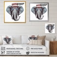 thumbnail image 4 of Designart "Grey Elephant With Hat" Animals Elephant Fashion Canvas Wall Art, 4 of 5