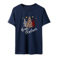 thumbnail image 2 of Fiudx Ofertas Flash Del Día Solo En Línea Moda Mujer Casual Navidad Impresión Pulóver Manga Corta Camiseta Tops Blusa, 2 of 4