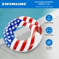 thumbnail image 2 of Swimline 90196 Round 36" Inflatable Patriotic American Flag Pool or Lake Tube Lounger Water Float for Kids and Adults, Red, White, Blue, 2 of 9