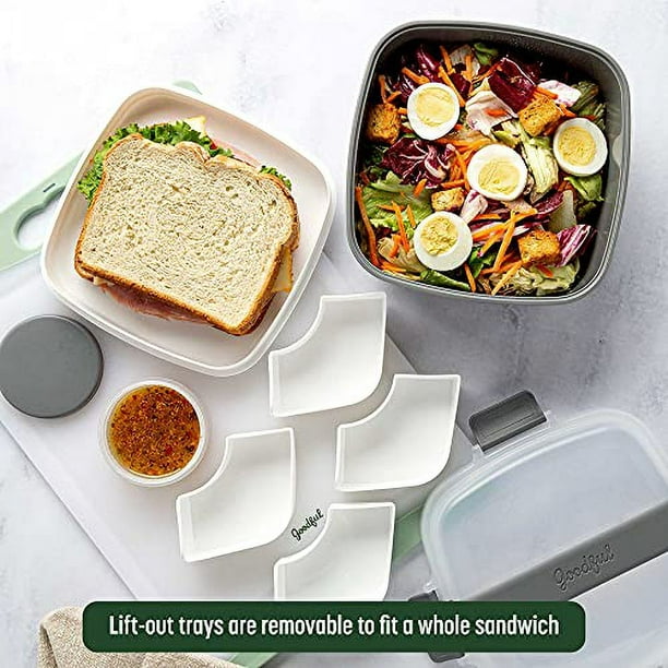 Goodful Stackable Lunch Box Container, Bento Style Food Storage