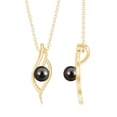 thumbnail image 3 of Rosec Jewels Natural Tahitian Pearl Leaf Pendant Necklace for Women (10 mm, with chain), 10K Yellow Gold, 3 of 7