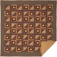 thumbnail image 3 of VHC Brands Millsboro Queen Quilt 94Wx94L Log Cabin Country Rustic Lodge Design, Burgundy, 3 of 5