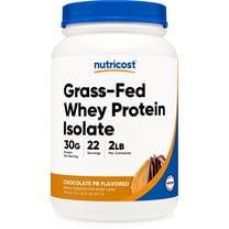 Nutricost Grass-Fed Whey Protein Isolate Powder (Chocolate Peanut Butter) 2LBS - Non-GMO, Gluten Free, Natural Flavors