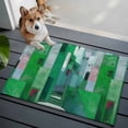 thumbnail image 4 of Green Geometric Bathroom Rug Washable 2x3 Entryway Rug Non Slip Abstract Art Modern Painting Front Door Mat Low Pile Indoor Doormat Throw Floor Carpet for Kitchen Bedroom Entrance, 4 of 8