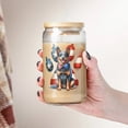 thumbnail image 4 of Patriotic Australian Cattle Dog 4th of July Independence Paws 16oz Glass Cup Mug Heeler Lover Gifts Glass Can with Bamboo Lid and Straw - 02010, 4 of 5