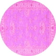 thumbnail image 1 of Ahgly Company Indoor Round Oriental Pink Traditional Area Rugs, 4' Round, 1 of 4