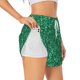 thumbnail image 1 of Balery Green Glitter Pantalones cortos deportivos para mujer con forro y dos bolsillos, elásticos, para entrenamiento, gimnasio, yoga-Small, 1 of 7