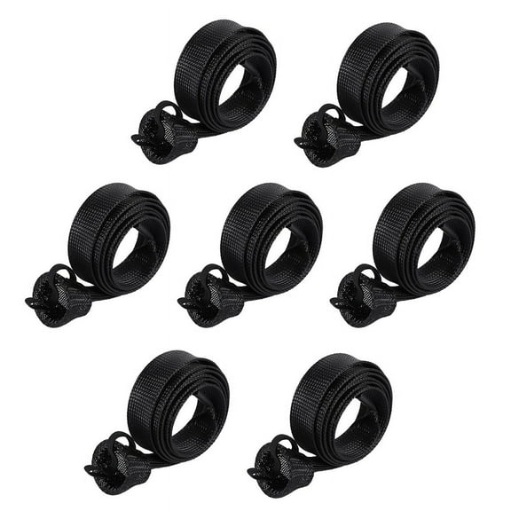 7Pcs Fishing Rod Cover,Casting/ Socks Braided Mesh Sleeve Cover Protector Pole Gloves