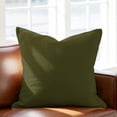 thumbnail image 2 of Olive Green Throw Pillow Cover Solid Color Cotton Linen Cushion Cover Throw Pillow Case with Invisible Zipper for Couch Sofa Bed Chair Car 24x24 Inch, 2 of 9