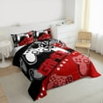 thumbnail image 4 of Feelyou Boys Gaming Gamer Bedding Comforter Set, Red Game Console Gamepad Twin Comforter Sets, Cartoon Stars Print Reversible Bedding Set, Breathable Home Decor, 2-Piece, 4 of 9