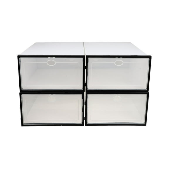 Shoe Box Sneaker Organizer Rack Women's 4 Pcs Fashion Container Plastic Storage Drawers for Clothes