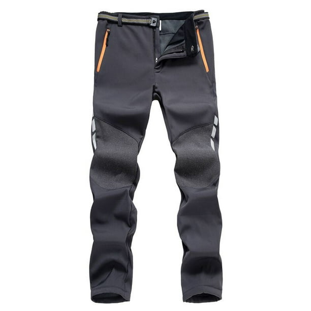 Men's Winter Pants Water Resistant Softshell 4 Zip Pockets and Belt ...