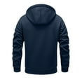 thumbnail image 5 of Mens Zip Up Hoodies Fleece Lined Long Sleeve Sweatshirts Casual Solid Color Thicken Thermal Warm Going-Out Athletic Workout Outerwear Jackets & Coats, 5 of 6