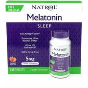 Angle View: Melatonin 5 mg Sleep Aid 250 Fast Dissolve Tablets NEW EXP 12-2022