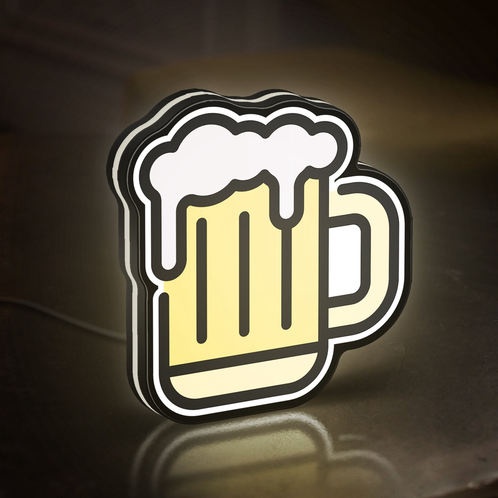 Brew Beer 3D Novelty Light Box, Beverage Lamp Decor for Alcohol Enthusiasts and Kitchen or Bar Rooms (Width 16 inch, 40cm)