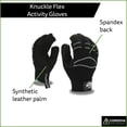 thumbnail image 3 of 12-Pack of Cordova 77174 Pit Pro Activity Glove Work Gloves, Black Synthetic Leather Palm, Black Spandex Back, Hook & Loop Closure, X-Large, 3 of 5