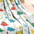 thumbnail image 3 of White Cartoon Dinosaurs Bones Leaves Pattern Blanket,Comfortable Soft Flannel Throw Blanket,All Season,Warm Lightweight Blankets for Sofa Bed Couch Living Room Chair,30"x40", 3 of 4