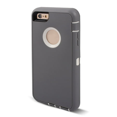 TPU 360 Degree Rotary Belt Clip Screen Protective Case Gray for iPhone 6