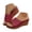 Red, variant on enyan Women's Wedge Sandals, Platform Espadrilles Sandal Slip On Open Toe with Ankle Strap, Comfortable Low Heel Summer Dressy Shoes White Wedges,Red,Size 8