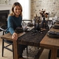 thumbnail image 3 of SDJMa Black Lace Spider Web Table Runner, Halloween Table Runner for Party Dinner Table Decor, 11.81X59.06 INCH, 3 of 5