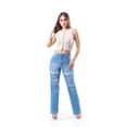 thumbnail image 1 of Jeans de corte recto con destrucciones /Juvenil, 1776 (Azul claro) azul 15, 1 of 3