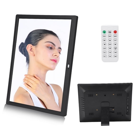 15" Digital Picture Frame with HD IPS Screen Digital Photo Frame Supports up to 16GB Storage Cards, Auto-Rotate, Tabletop & Wall-Mounted Digital Frame Supports Share Photos Video, Black