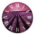 thumbnail image 2 of Designart 'Sunrise & Dramatic Clouds Over Lavender Field Xi' Farmhouse Wall Clock, 2 of 5