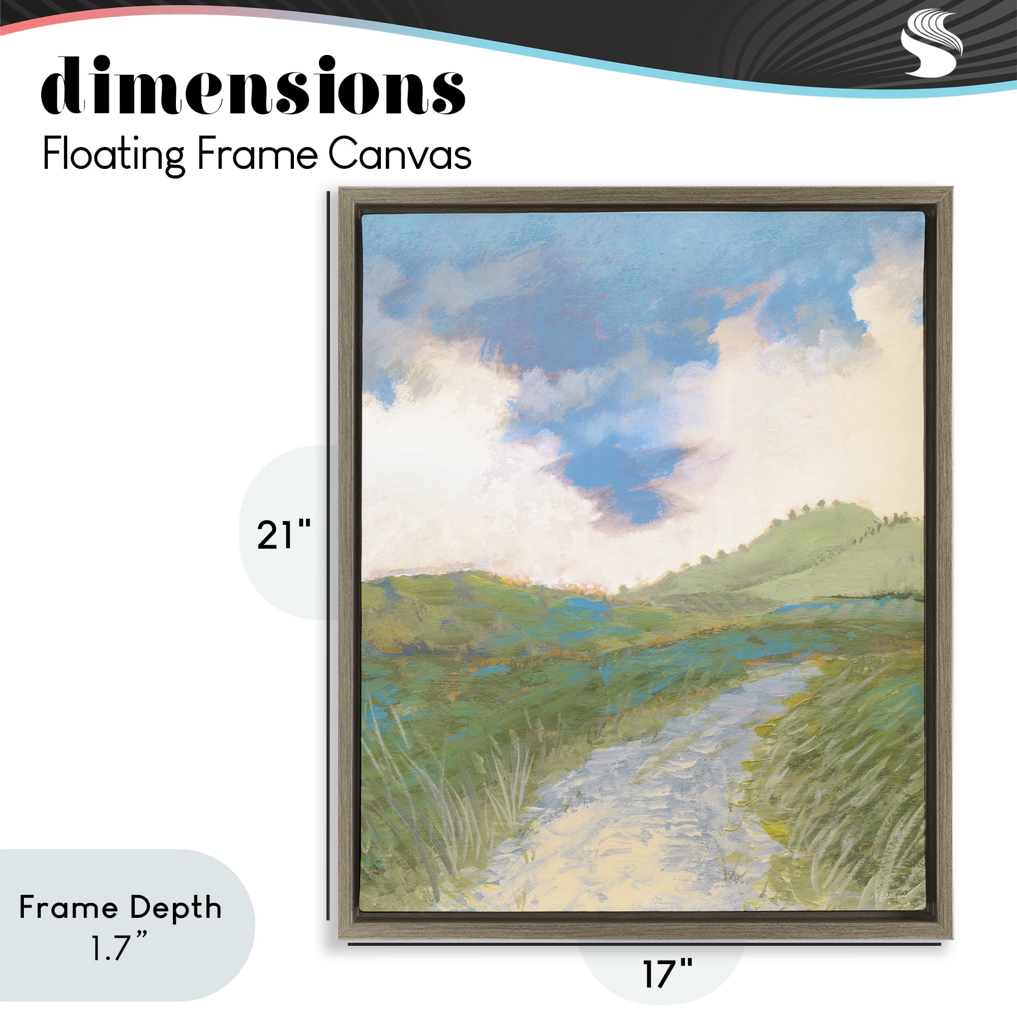 Stupell Industries Windy Path Impression Brown Framed Floater Canvas Wall Art, design by Dan Meneely