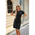 thumbnail image 7 of Round Neck Short Sleeve Dress Black L, 7 of 7