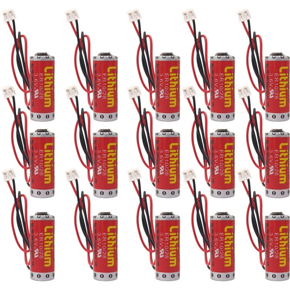 15 Pcs er10/28 800mAh Battery ER10280 3.6V PLC Lithium Battery for Mitsubishi FX2NC-32BL ER10/28 with Plug