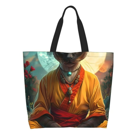 Kdxio Moonlit Hairless Cat Monk Casual Tote Bags Women Big Capacity Shoulder Bag for Women Travel Shoulder Bags Handbags