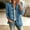 Sky Blue, variant on Vxararl Womens Chic Trendy Ruffle Trim Denim Jacket Long Sleeve Button‑Up Casual Vintage Lightweight Fall Jean Outerwear Jackets with Side Pockets Blue M