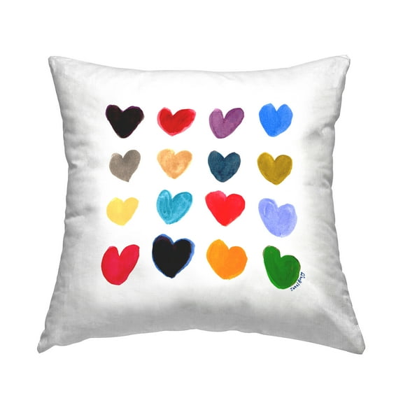 Stupell Industries Symmetrical Heart Pattern Decorative Printed Throw Pillow Design by Janel Bragg