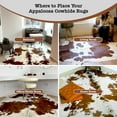 thumbnail image 6 of Genuine Cowhide Rug - Natural Leather Hide Rugs for Living Room & Area Rug for Bedroom - Real Cowhides Rug for Rustic Home Decor - Chromatic Brown & White Cowhide Rugs, 6x6-7ft, 6 of 9