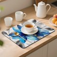 BCIIG Blue Transparent Flowers Black Sketch Leaves White Background ...