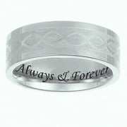 Personalized Men's Titanium Engraved Braided Band