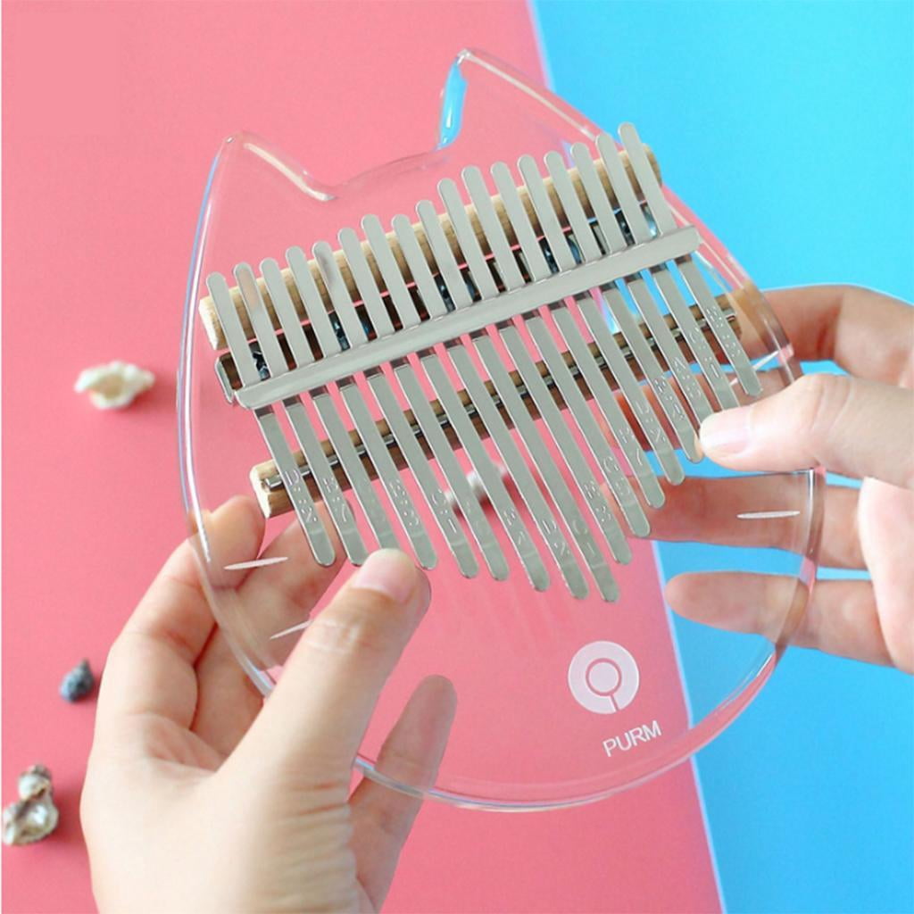 LeeQinersw Portable New Cute 17 Key Kalimba Acrylic Finger Mbira Thumb Piano Gift 157x130mm