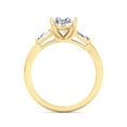 thumbnail image 3 of Malta - Moissanite Oval Cut Lab Diamond Engagement Ring with Tapered Baguette Side Stones, 3 of 4