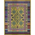 thumbnail image 1 of Unique Loom Medici Geometric Border Rug 9' x 12' Rectangle Gold/Navy Blue, 1 of 1