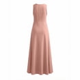 thumbnail image 6 of Levmjia Womens V Neck Maxi Dress With Contrast Pockets Loose Fit A Line Flowy Sleeveless Casual Long Dress Lightweight Breathable Solid Color Beach Vacation Daily Wear, 6 of 8