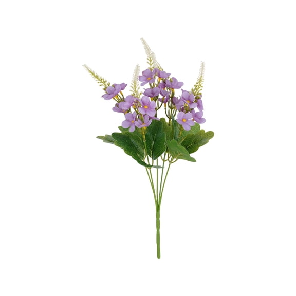 HOARBOEG Artificial Hyacinth Bouquet with Vase, Realistic Silk Flower Arrangement for Wedding Decor, Home Decoration, and Table Centerpiece, Faux Floral Display with Ceramic Vase