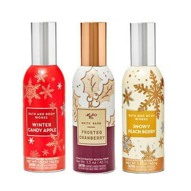 Bath Body Works 3 Concentrated Room Spray 1.5 Winter Candy Apple, Frosted Cranberry and Snowy Peach Berry - Walmart.com