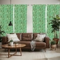 thumbnail image 2 of Ambesonne Mushroom Window Curtains, Autumn Motif on Green Back, Each 28" W x 63" L, Dark Orange Seal Brown, 2 of 5