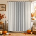 thumbnail image 2 of Grey Striped Shower Curtain Set - 48" x 72" Washable Bathtub Curtain with 12 Hooks, Farmhouse Beige Stripes Vintage Rustic Waterproof Fabric Stall Shower Curtains for Bathroom/Bathtub Décor, 2 of 8