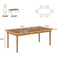 thumbnail image 7 of Tribesigns 63-inch Farmhouse Dining Table for 4-6 People, Kitchen Table with Solid Wood Turned Legs, Oak, 7 of 7