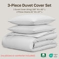 thumbnail image 5 of California Design Den 3-Piece King Size Duvet Cover Set, 400 Thread Count 100% Cotton King Size Set, Soft Sateen Weave, Modern Pinstripe - Light Gray, 5 of 9