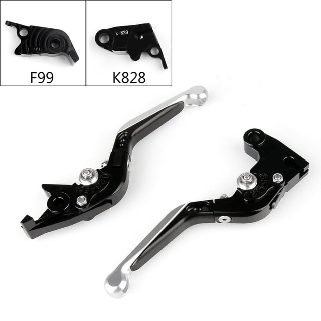 Adjustable Folding Extendable Brake Clutch Levers For Kawasaki ZX10R/KRT Silver